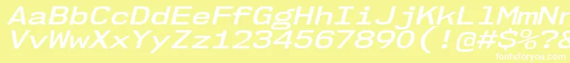 Nk57MonospaceExSbIt Font – White Fonts on Yellow Background