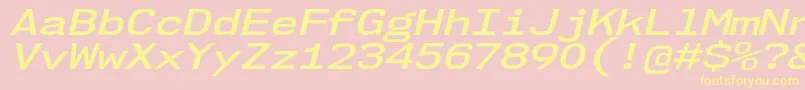 Nk57MonospaceExSbIt Font – Yellow Fonts on Pink Background