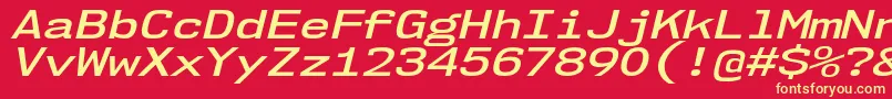 Nk57MonospaceExSbIt Font – Yellow Fonts on Red Background