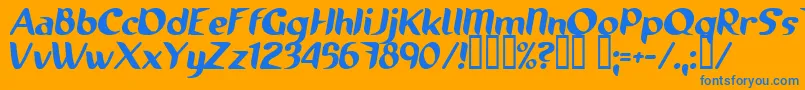 RunningShoe Font – Blue Fonts on Orange Background