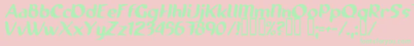 RunningShoe Font – Green Fonts on Pink Background