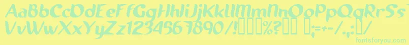 RunningShoe Font – Green Fonts on Yellow Background