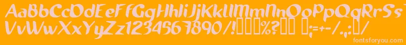 RunningShoe Font – Pink Fonts on Orange Background