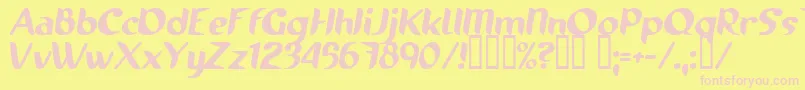 RunningShoe Font – Pink Fonts on Yellow Background