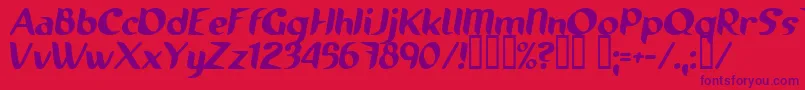 RunningShoe Font – Purple Fonts on Red Background