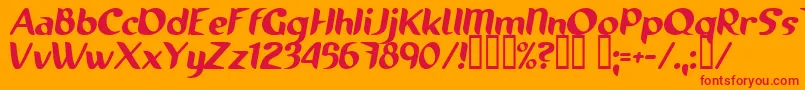 RunningShoe Font – Red Fonts on Orange Background