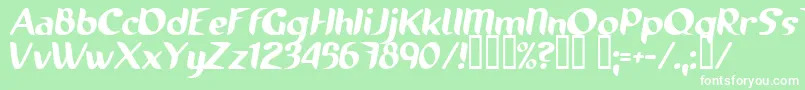 RunningShoe Font – White Fonts on Green Background