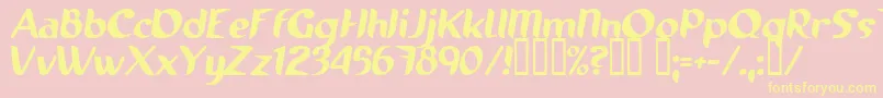 RunningShoe Font – Yellow Fonts on Pink Background