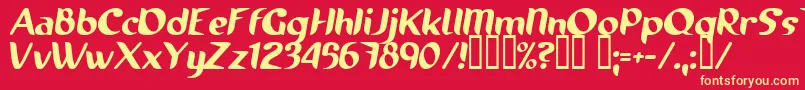 RunningShoe Font – Yellow Fonts on Red Background