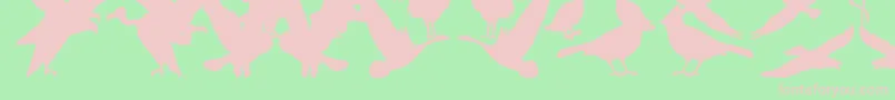 Czcionka Bfeather – różowe czcionki na zielonym tle