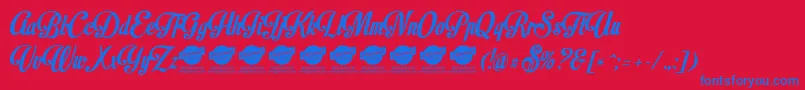 MotionpicturePersonaluseonly Font – Blue Fonts on Red Background