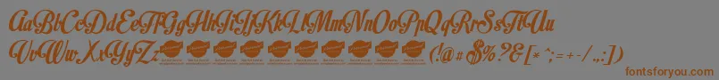 Шрифт MotionpicturePersonaluseonly – коричневые шрифты на сером фоне
