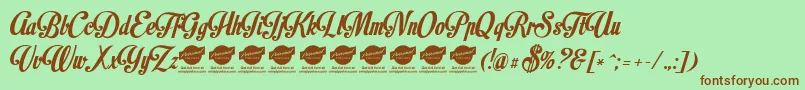 MotionpicturePersonaluseonly Font – Brown Fonts on Green Background