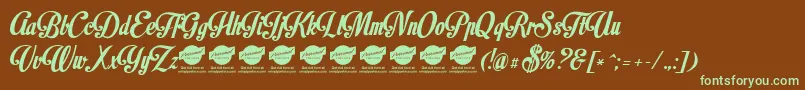 MotionpicturePersonaluseonly Font – Green Fonts on Brown Background