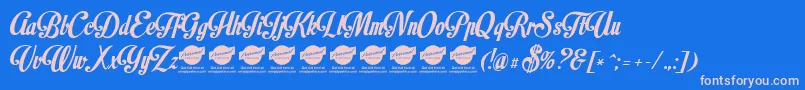 MotionpicturePersonaluseonly Font – Pink Fonts on Blue Background