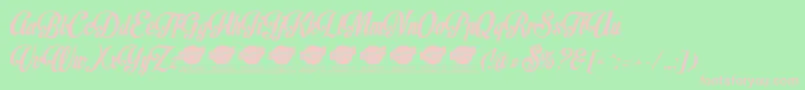 Fonte MotionpicturePersonaluseonly – fontes rosa em um fundo verde