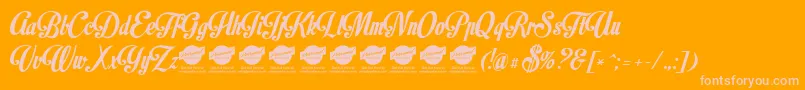 MotionpicturePersonaluseonly Font – Pink Fonts on Orange Background