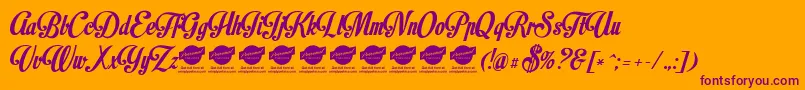 MotionpicturePersonaluseonly Font – Purple Fonts on Orange Background