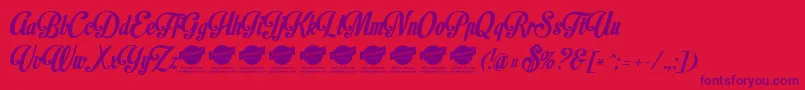 MotionpicturePersonaluseonly Font – Purple Fonts on Red Background