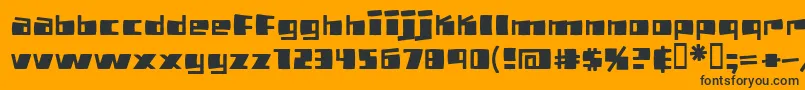 Pizzabot Font – Black Fonts on Orange Background