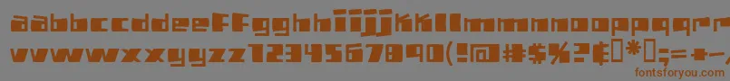 フォントPizzabot – 茶色の文字が灰色の背景にあります。