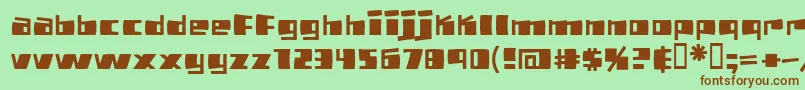 Pizzabot Font – Brown Fonts on Green Background