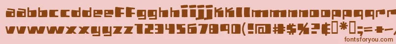 Pizzabot Font – Brown Fonts on Pink Background