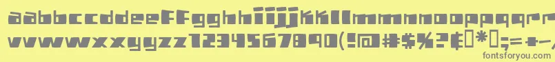 Pizzabot Font – Gray Fonts on Yellow Background