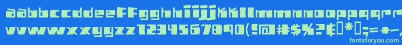 Pizzabot Font – Green Fonts on Blue Background