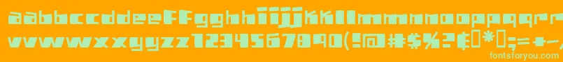 Czcionka Pizzabot – zielone czcionki na pomarańczowym tle