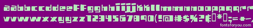 Pizzabot Font – Green Fonts on Purple Background