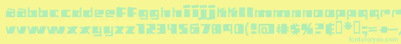 Pizzabot Font – Green Fonts on Yellow Background