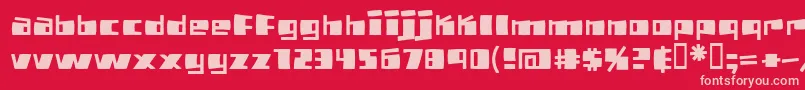 Pizzabot Font – Pink Fonts on Red Background