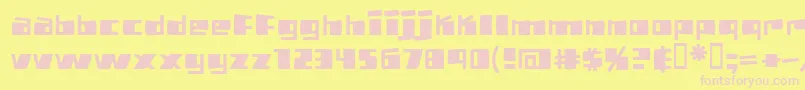 フォントPizzabot – ピンクのフォント、黄色の背景