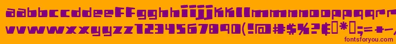 Pizzabot-Schriftart – Violette Schriften auf orangefarbenem Hintergrund