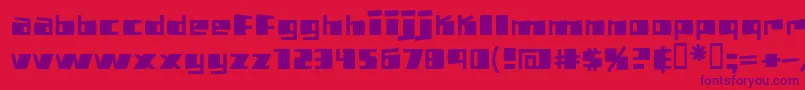 Fonte Pizzabot – fontes roxas em um fundo vermelho