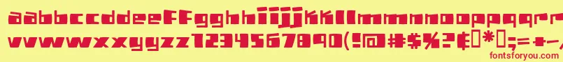 Pizzabot Font – Red Fonts on Yellow Background