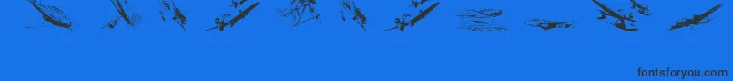 Wariiwarplanes Font – Black Fonts on Blue Background