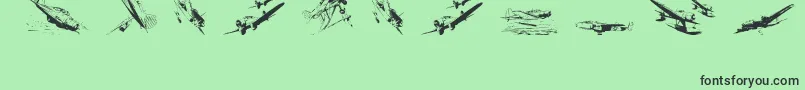 Wariiwarplanes Font – Black Fonts on Green Background