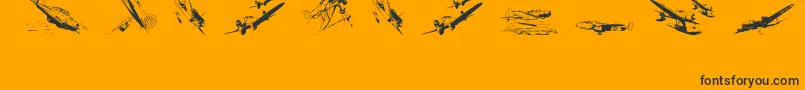 Wariiwarplanes Font – Black Fonts on Orange Background