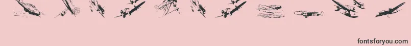 Wariiwarplanes Font – Black Fonts on Pink Background