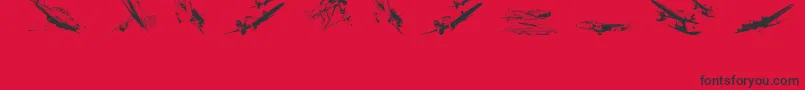 Wariiwarplanes Font – Black Fonts on Red Background