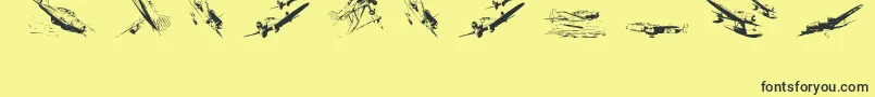 Wariiwarplanes Font – Black Fonts on Yellow Background