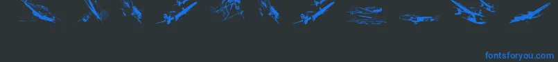 Wariiwarplanes Font – Blue Fonts on Black Background