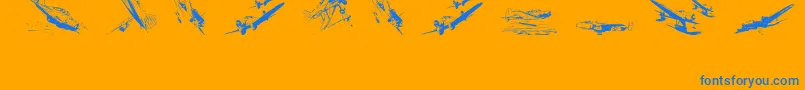 Wariiwarplanes Font – Blue Fonts on Orange Background