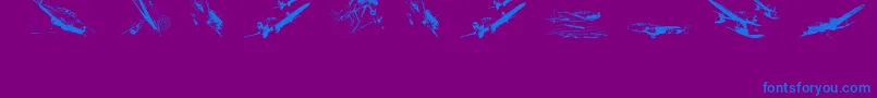 Wariiwarplanes Font – Blue Fonts on Purple Background