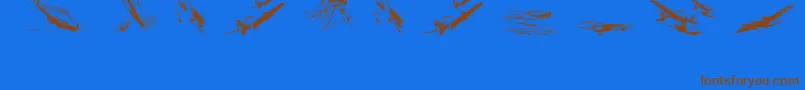 Wariiwarplanes Font – Brown Fonts on Blue Background