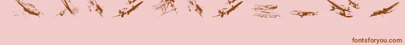 Wariiwarplanes Font – Brown Fonts on Pink Background