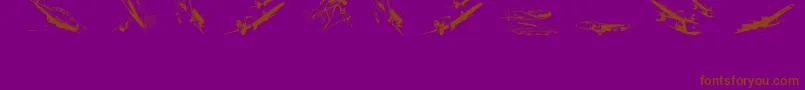 Wariiwarplanes Font – Brown Fonts on Purple Background