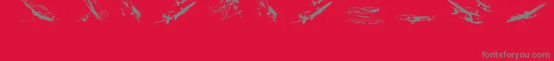 Wariiwarplanes Font – Gray Fonts on Red Background
